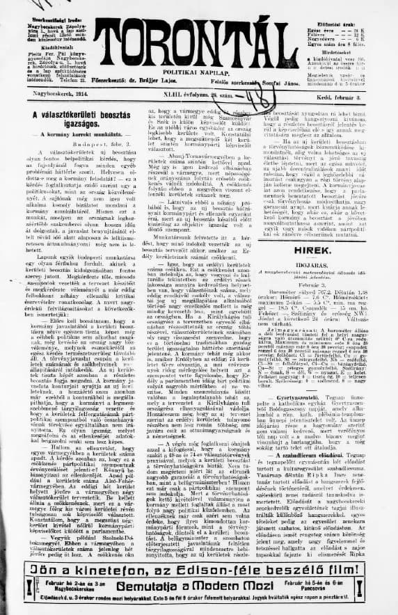Torontál, 43. évf. 1914. február 3. 26. sz.