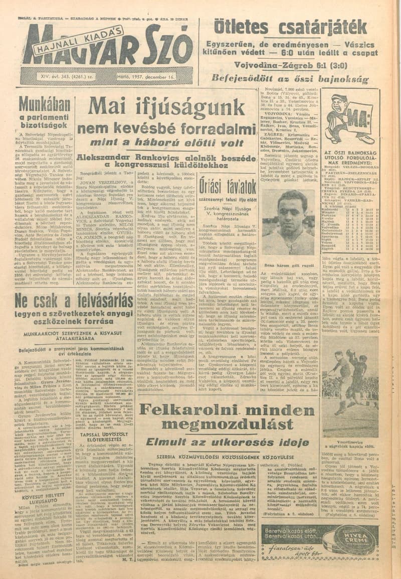Magyar Szó, 14. évf. 1957. december 16. 343. sz. 1–10. oldal