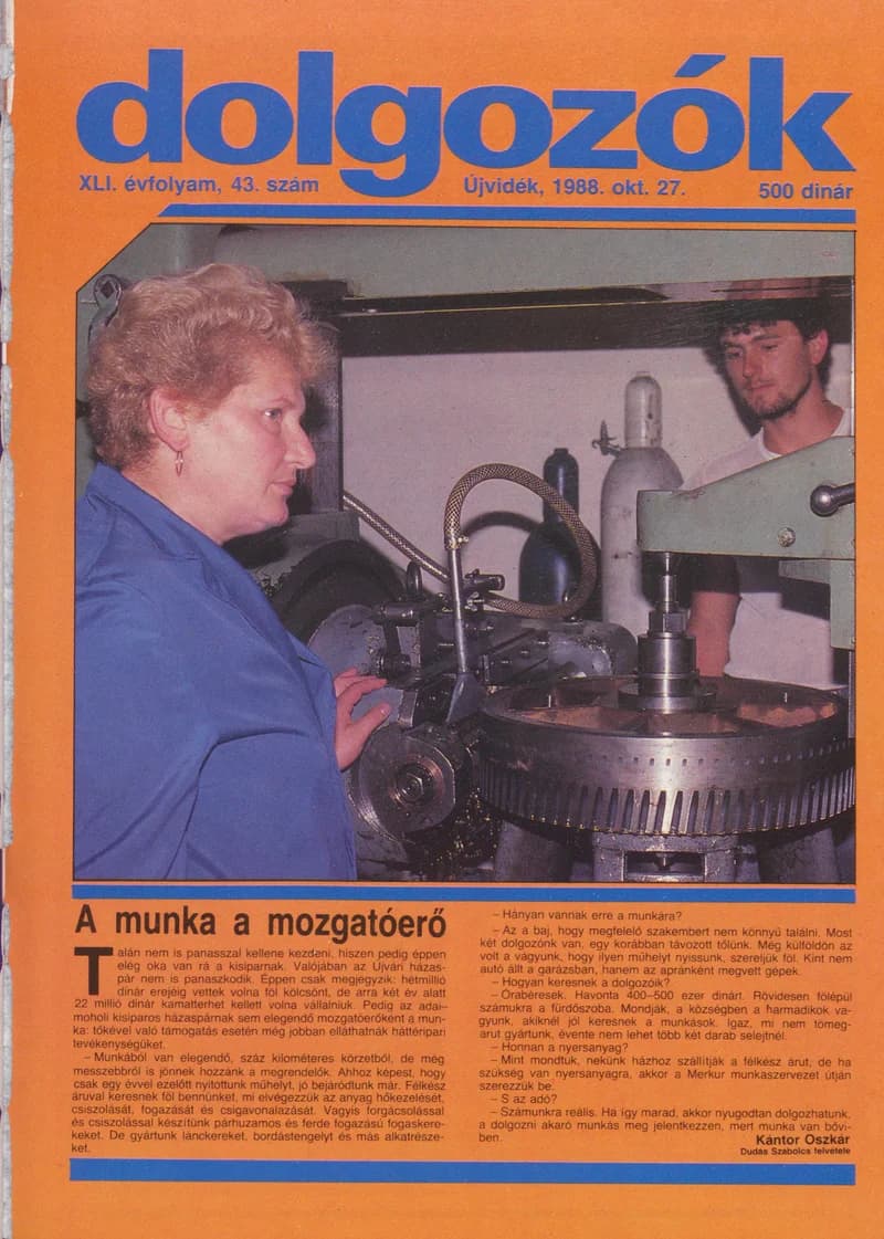 Dolgozók, 42. évf. 1988. október 27. 43. sz.
