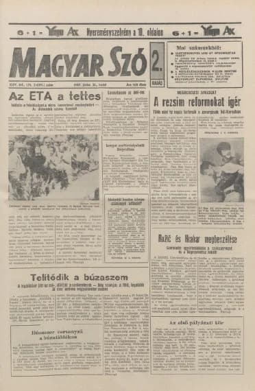 Magyar Szó, 44. évf. 1987. június 23. 170. sz. 1–20. oldal