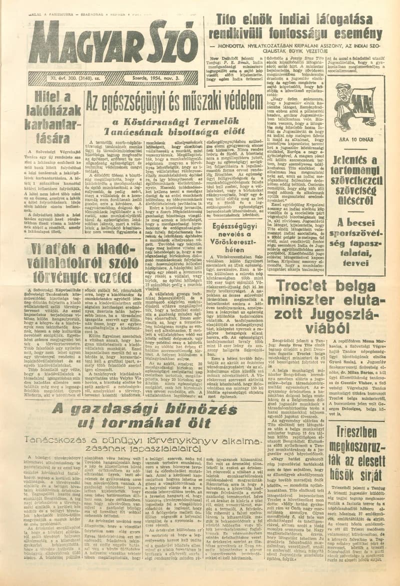Magyar Szó, 11. évf. 1954. november 3. 300. sz. 1–8. oldal