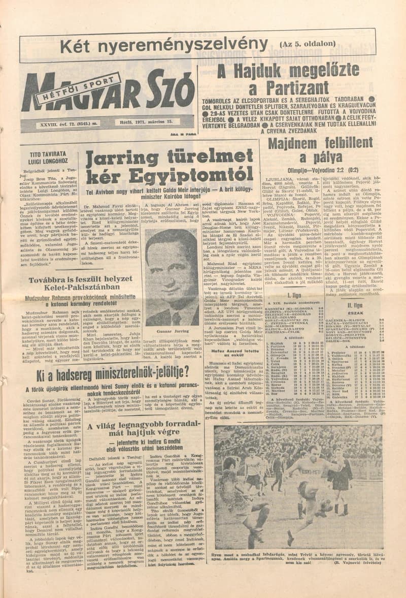 Magyar Szó, 28. évf. 1971. március 15. 72. sz. 1–16. oldal