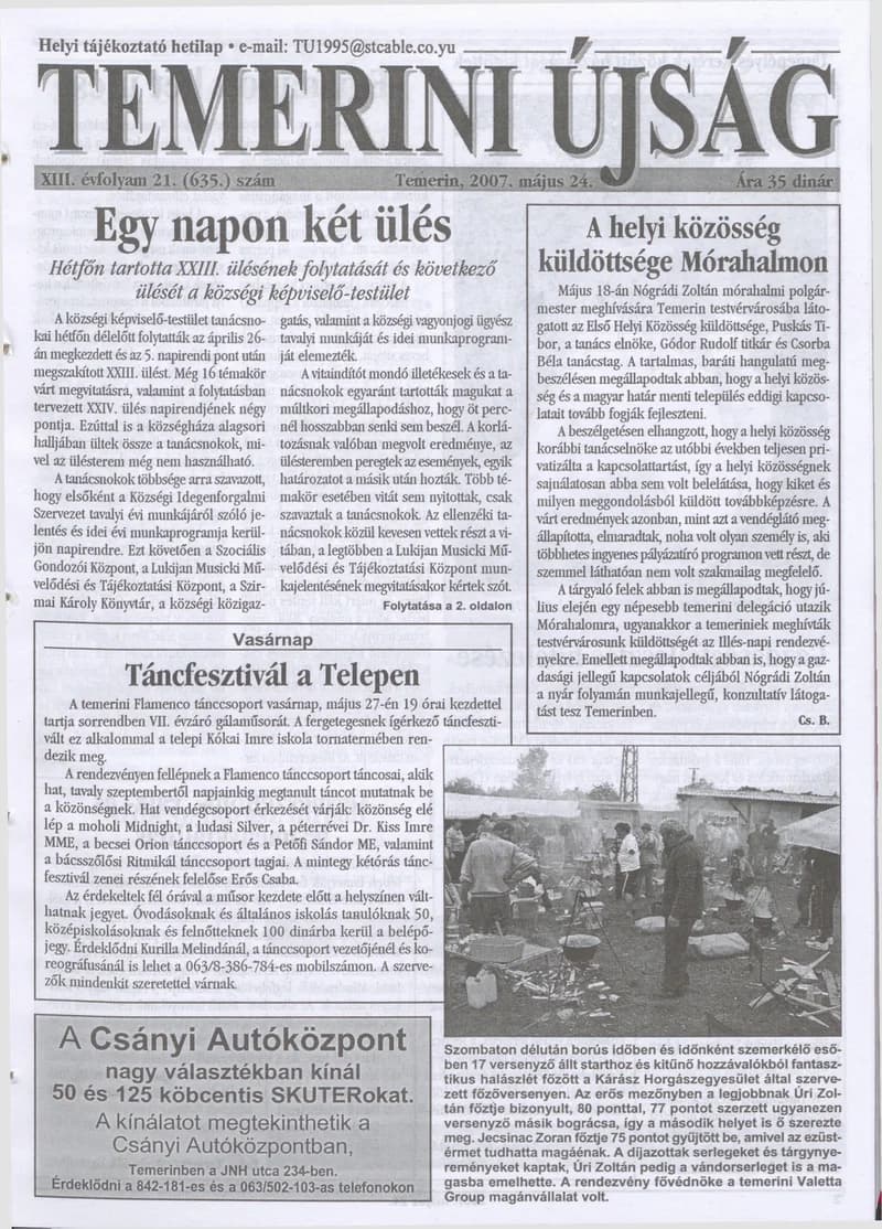 Temerini Újság, 13. évf. 2007. május 24. 21. sz.