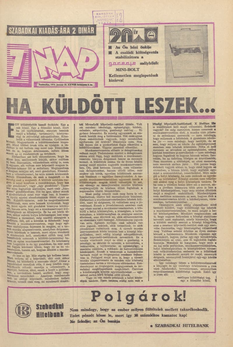 7 Nap, 29. évf. 1974. január 25. 4. sz. 1–32. oldal