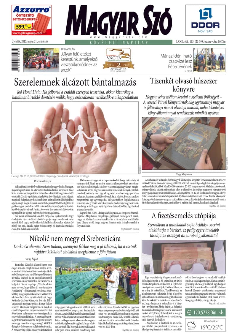 Magyar Szó, 72. évf. 2015. május 21. 113. sz. 1–20. oldal