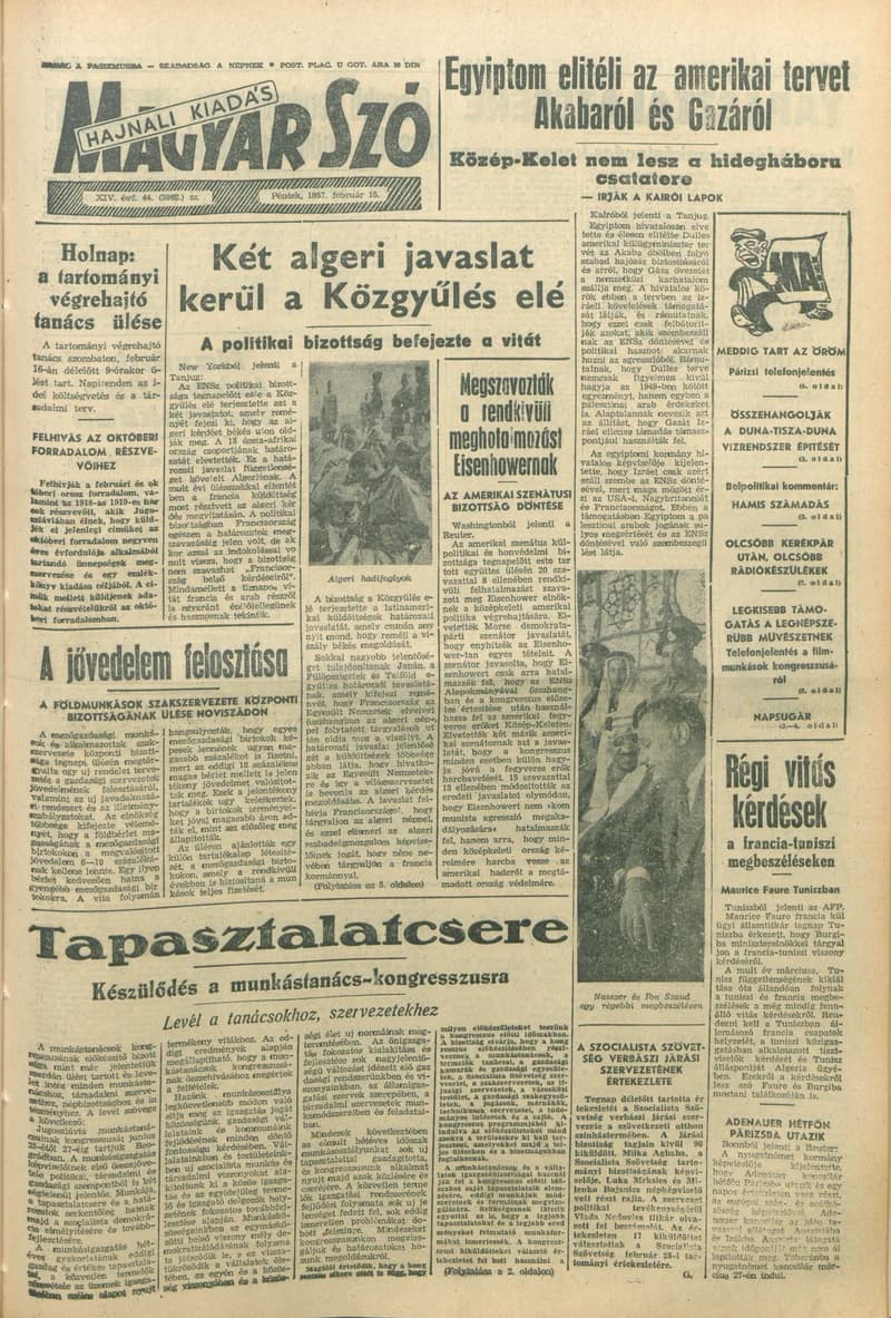 Magyar Szó, 14. évf. 1957. február 15. 44. sz. 1–14. oldal