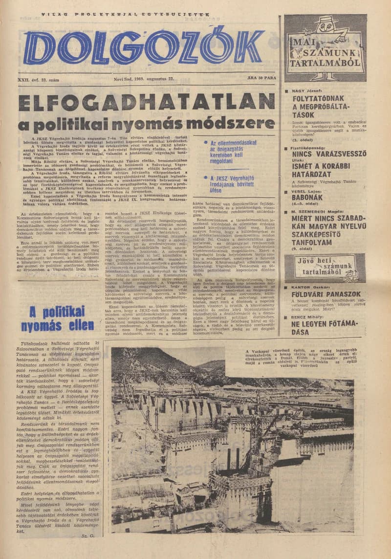 Dolgozók, 23. évf. 1969. augusztus 22. 33. sz.