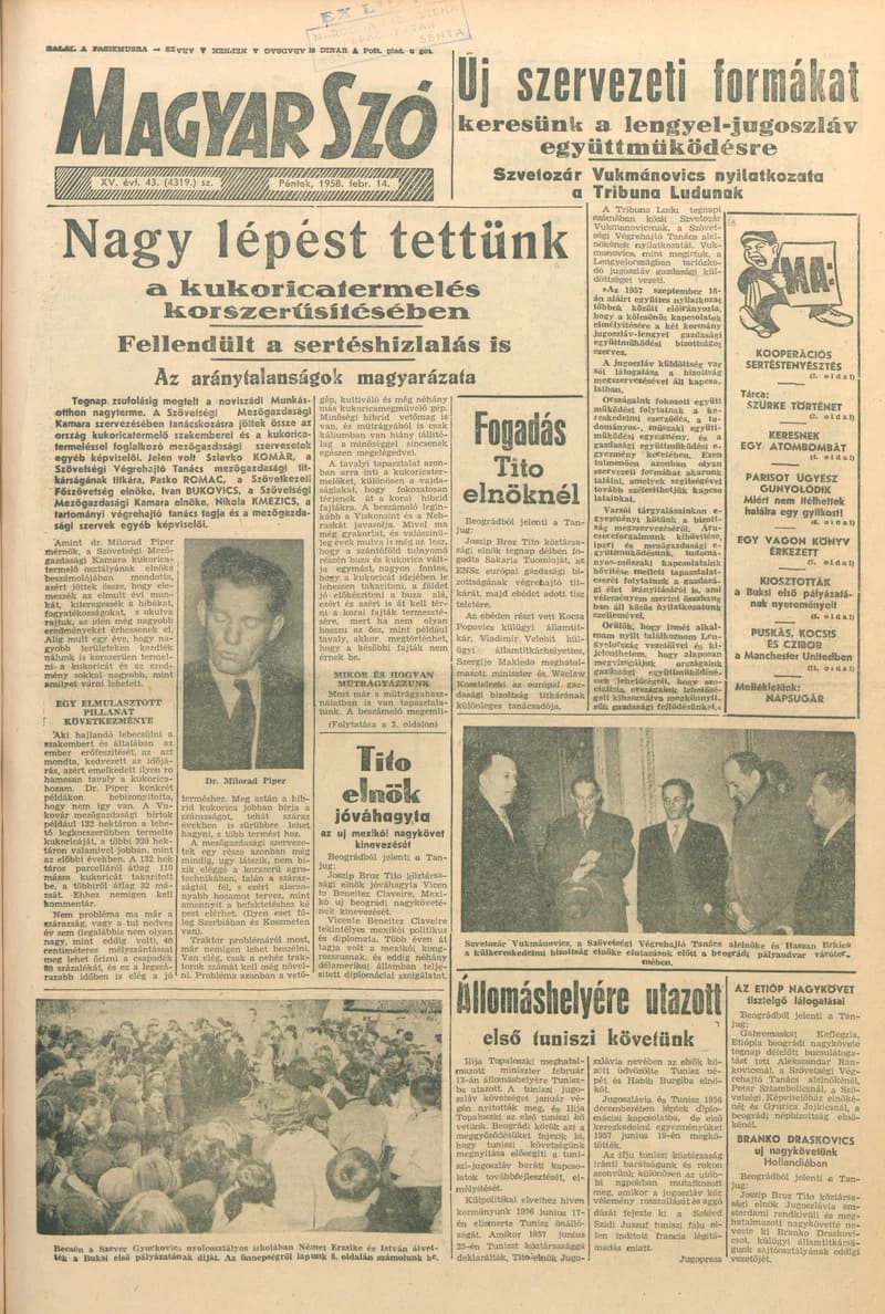 Magyar Szó, 15. évf. 1958. február 14. 43. sz. 1–12. oldal