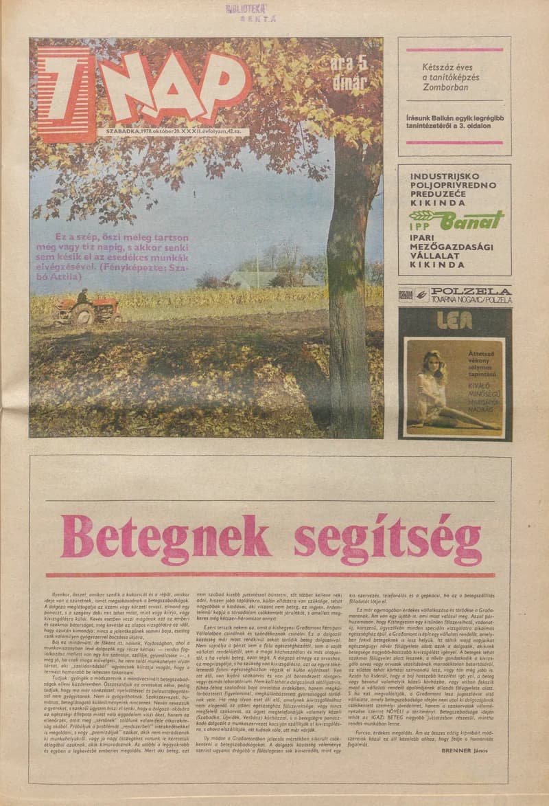 7 Nap, 33. évf. 1978. október 20. 42. sz. 1–24. oldal