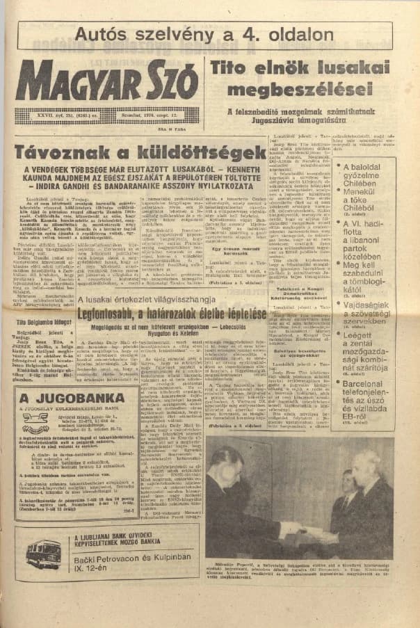 Magyar Szó, 27. évf. 1970. szeptember 12. 251. sz. 1–16. oldal