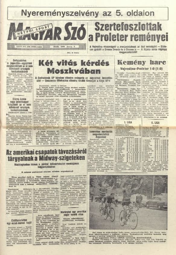 Magyar Szó, 26. évf. 1969. június 9. 156. sz. 1–16. oldal