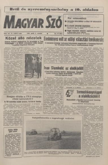 Magyar Szó, 43. évf. 1986. április 5. 93. sz. 1–24. oldal