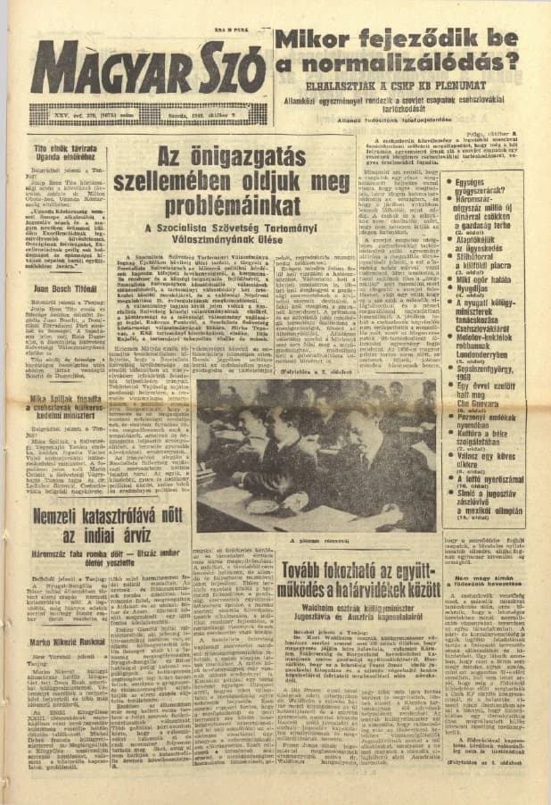 Magyar Szó, 25. évf. 1968. október 9. 279. sz. 1–16. oldal