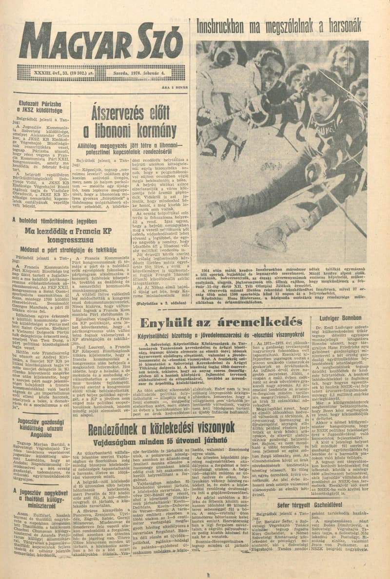Magyar Szó, 33. évf. 1976. február 4. 33. sz. 1–20. oldal
