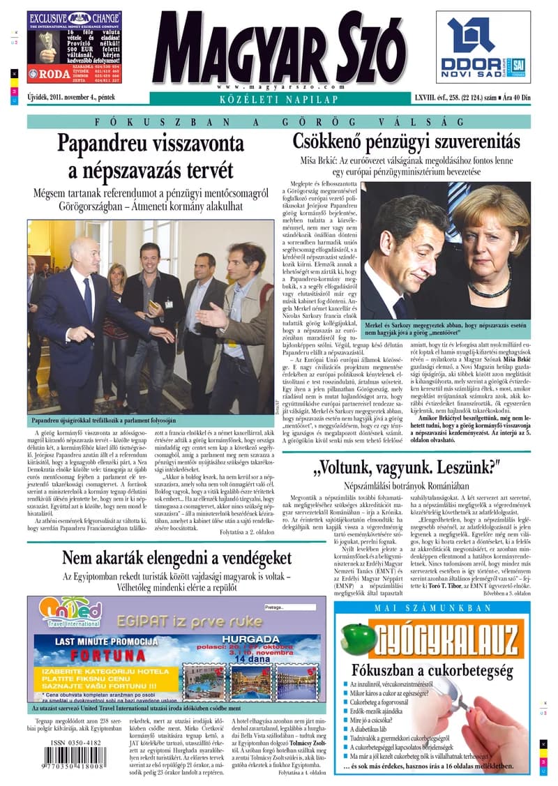 Magyar Szó, 68. évf. 2011. november 4. 258. sz. 1–20. oldal
