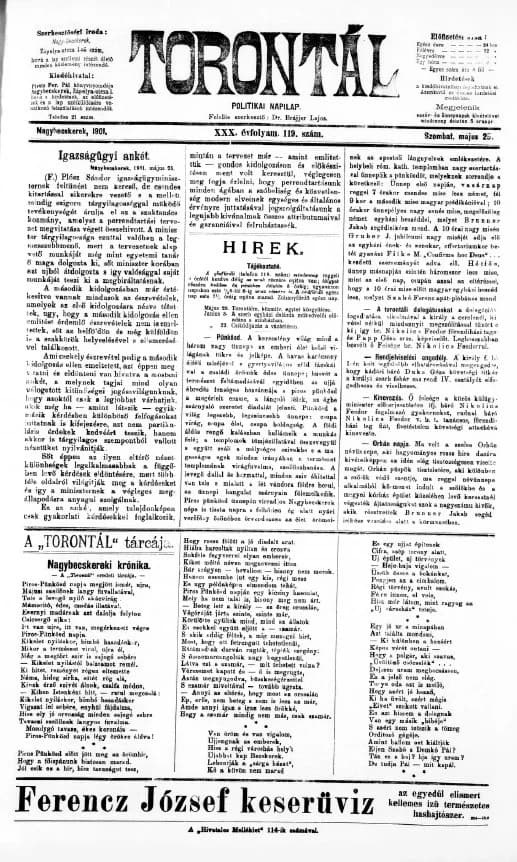 Torontál, 30. évf. 1901. május 25. 119. sz.