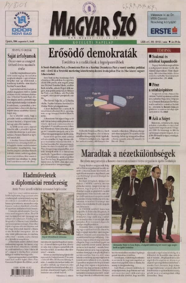 Magyar Szó, 63. évf. 2006. augusztus 8. 182. sz. 1–20. oldal