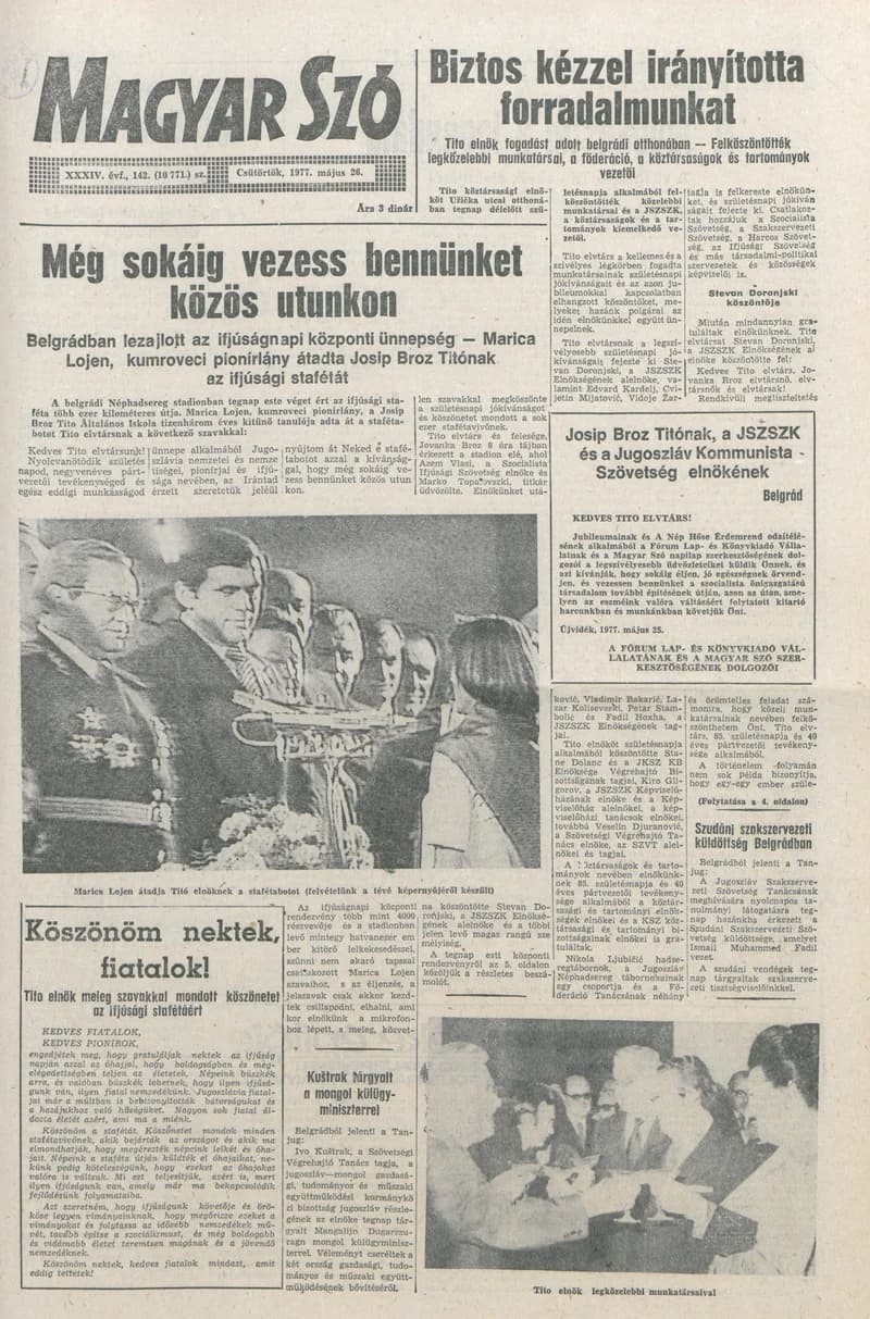Magyar Szó, 34. évf. 1977. május 26. 142. sz.