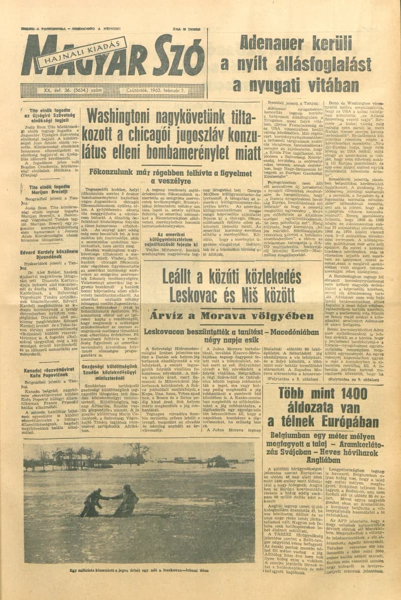 Magyar Szó, 20. évf. 1963. február 7. 36. sz. 1–14. oldal