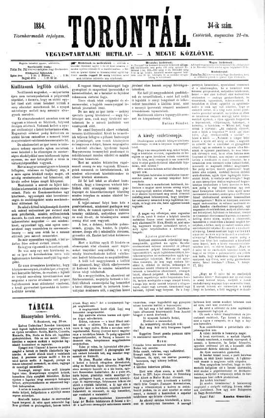 Torontál, 13. évf. 1884. augusztus 21. 34. sz.