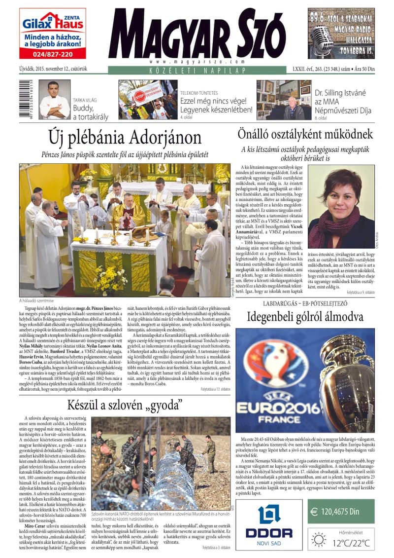 Magyar Szó, 72. évf. 2015. november 12. 263. sz. 1–20. oldal