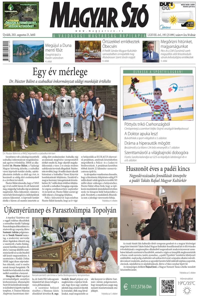 Magyar Szó, 78. évf. 2021. augusztus 23. 195. sz. 1–20. oldal