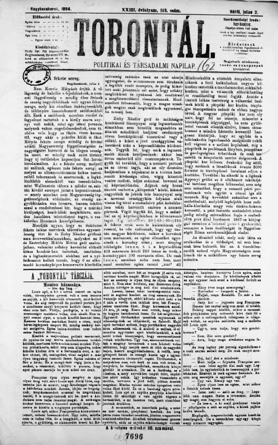 Torontál, 23. évf. 1894. július 2. 149. sz.