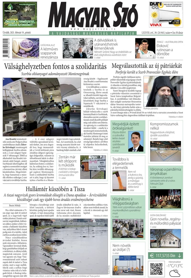 Magyar Szó, 78. évf. 2021. február 19. 39. sz. 1–16. oldal