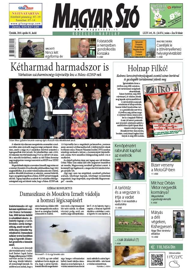 Magyar Szó, 75. évf. 2018. április 10. 81. sz. 1–20. oldal