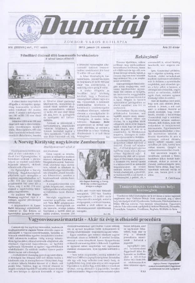 Dunatáj, 15. évf. 2013. január 23. 717. sz.