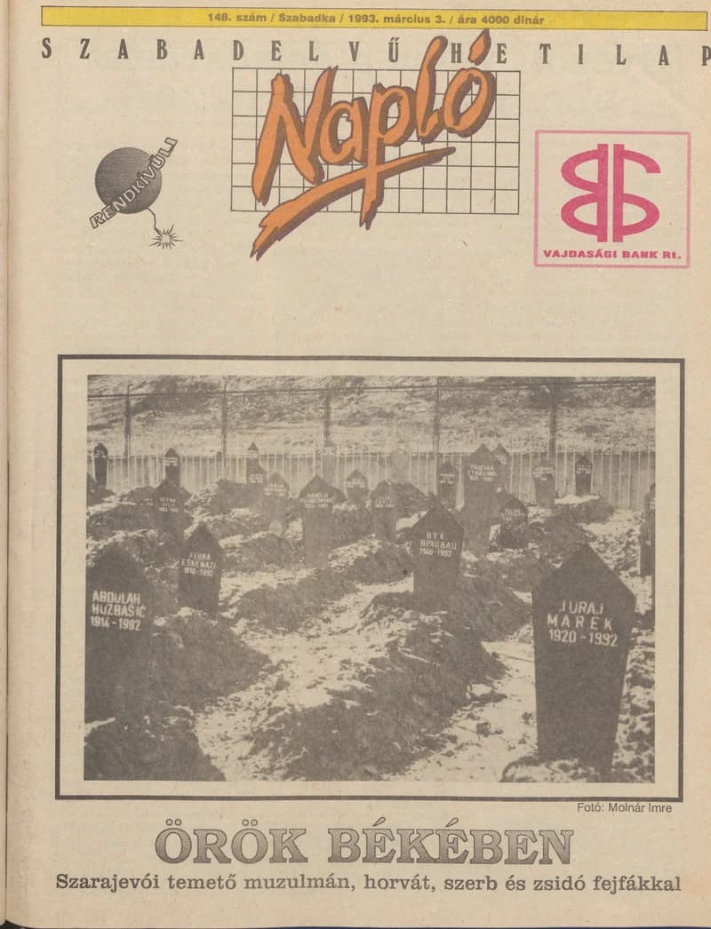 Napló - Szabadelvű hetilap, 4. évf. 1993. március 3. 148. sz.