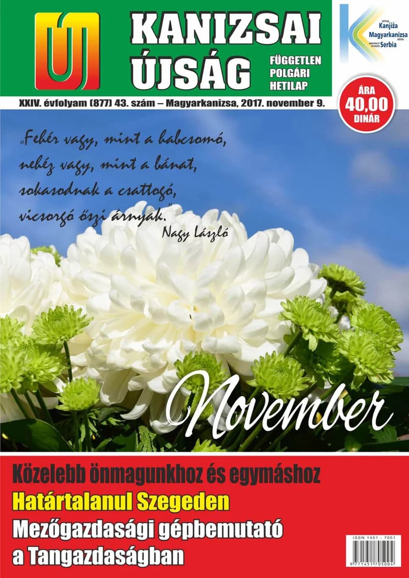 Új Kanizsai Újság, 24. évf. 2017. november 9. 43. sz.