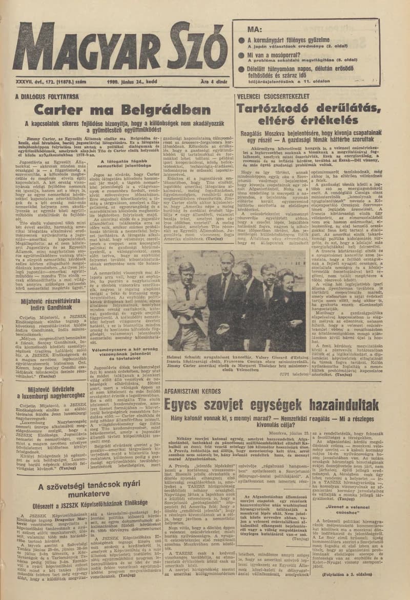 Magyar Szó, 37. évf. 1980. június 24. 172. sz. 1–20. oldal