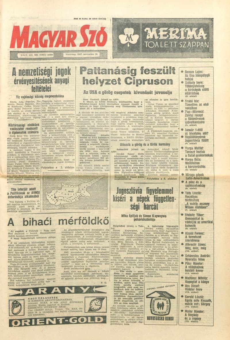 Magyar Szó, 24. évf. 1967. november 26. 326. sz. 1–24. oldal