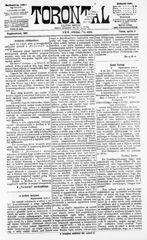 Torontál, 26. évf. 1897. április 2. 75. sz.