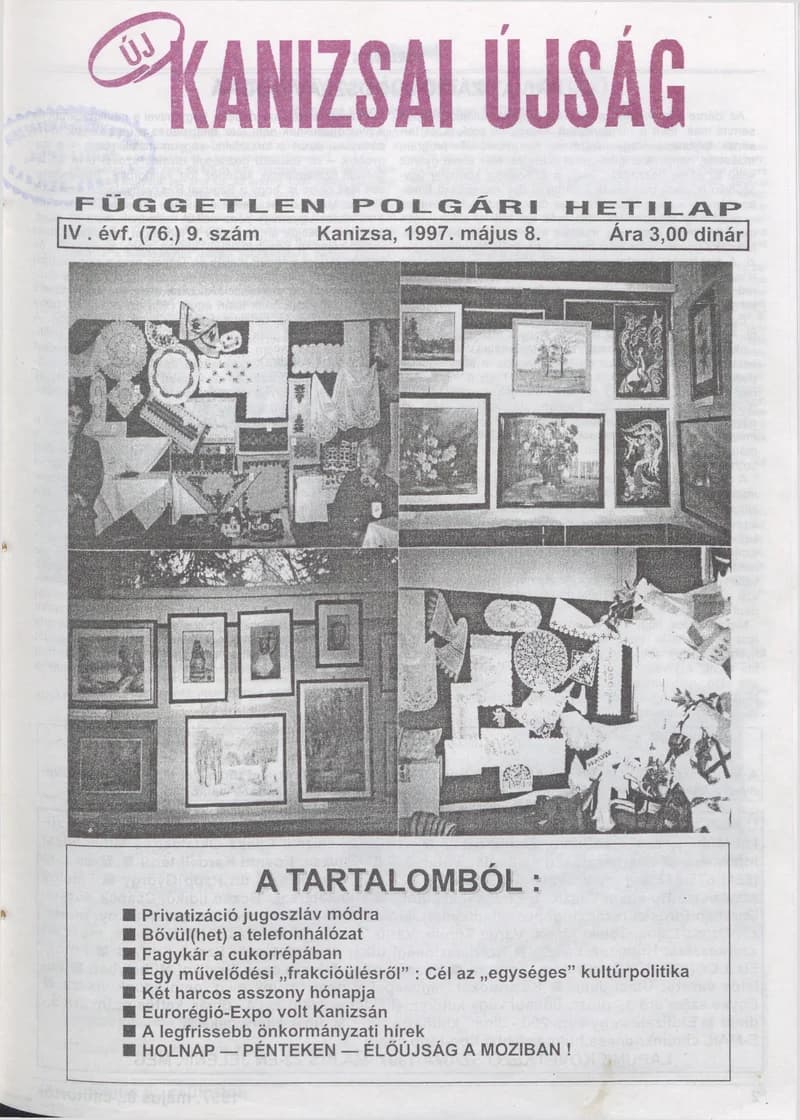 Új Kanizsai Újság, 4. évf. 1997. május 8. 9. sz.