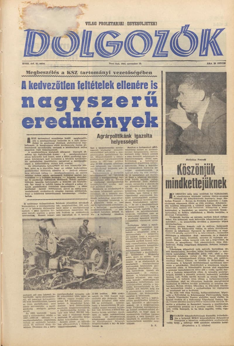 Dolgozók, 18. évf. 1964. november 13. 45. sz.
