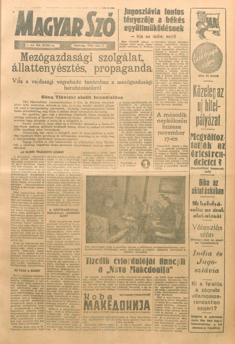 Magyar Szó, 11. évf. 1954. november 7. 304. sz. 1–14. oldal