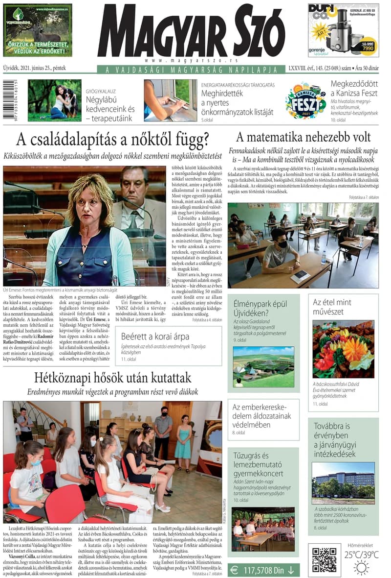 Magyar Szó, 78. évf. 2021. június 25. 145. sz. 1–16. oldal