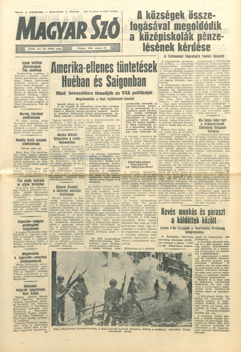 Magyar Szó, 23. évf. 1966. május 27. 143. sz.