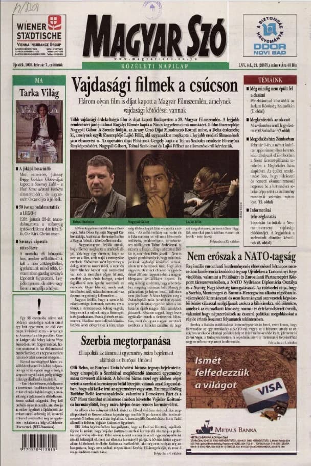 Magyar Szó, 65. évf. 2008. február 7. 29. sz. 1–20. oldal