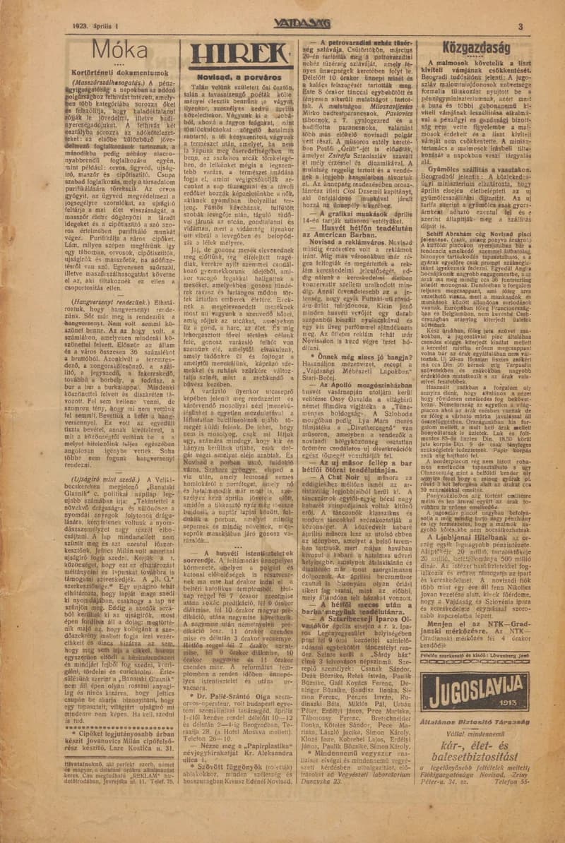 Vajdaság, 3. évf. 1923. április 1. 76. sz.