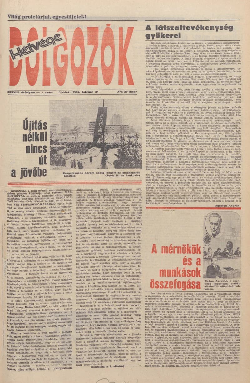 Dolgozók, 39. évf. 1985. február 21. 7. sz.