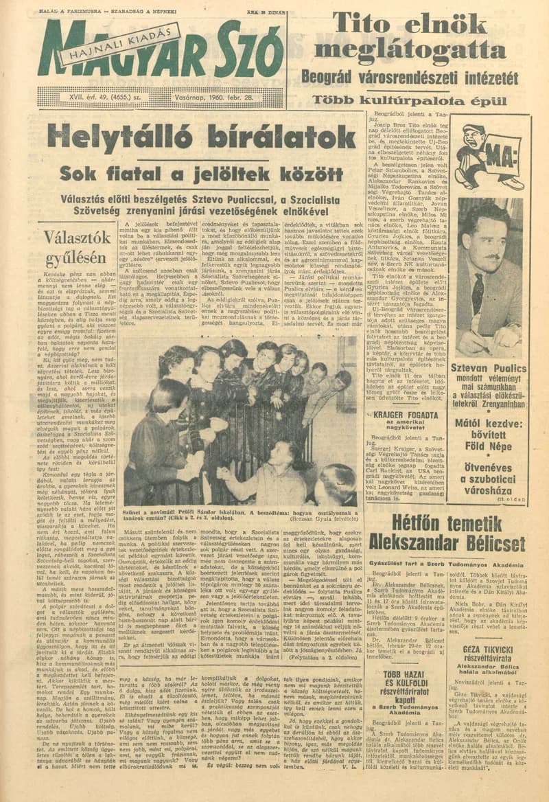 Magyar Szó, 17. évf. 1960. február 28. 49. sz. 1–24. oldal