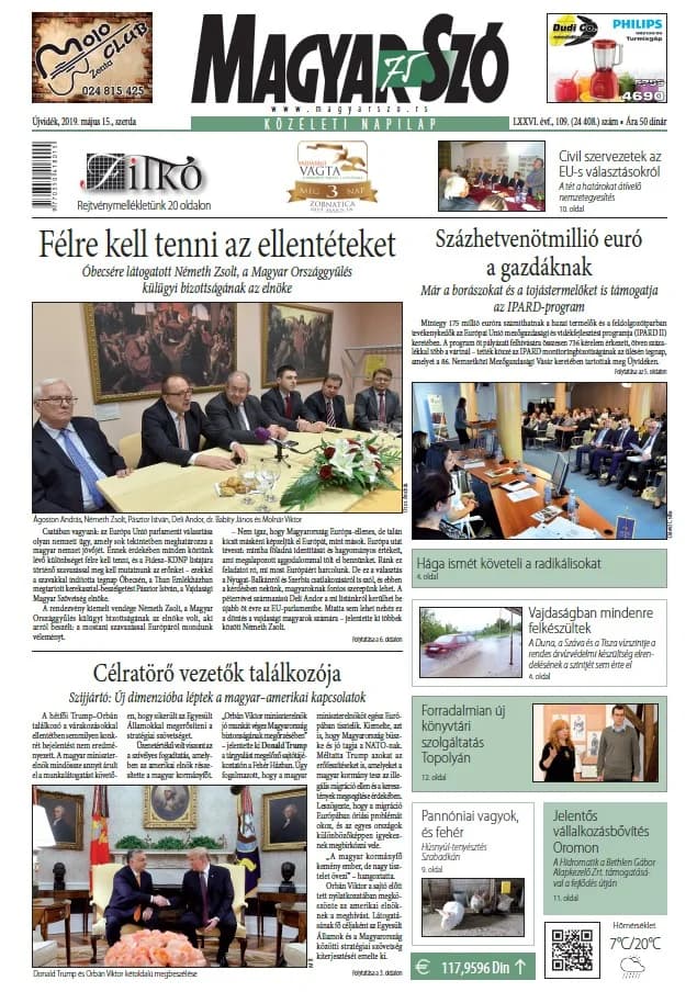 Magyar Szó, 76. évf. 2019. május 15. 109. sz. 1–16. oldal