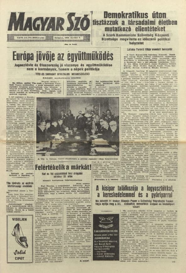 Magyar Szó, 26. évf. 1969. október 4. 274. sz. 1–16. oldal
