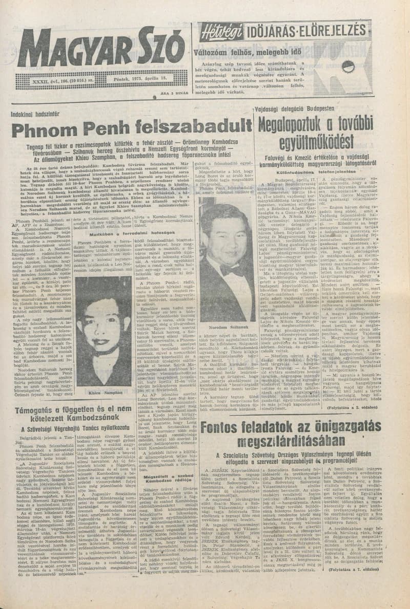 Magyar Szó, 32. évf. 1975. április 18. 106. sz.