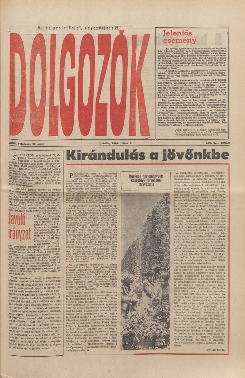 Dolgozók, 30. évf. 1976. július 9. 27. sz.