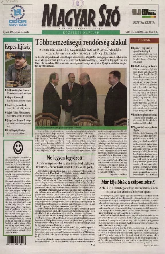 Magyar Szó, 64. évf. 2007. február 21. 43. sz. 1–20. oldal