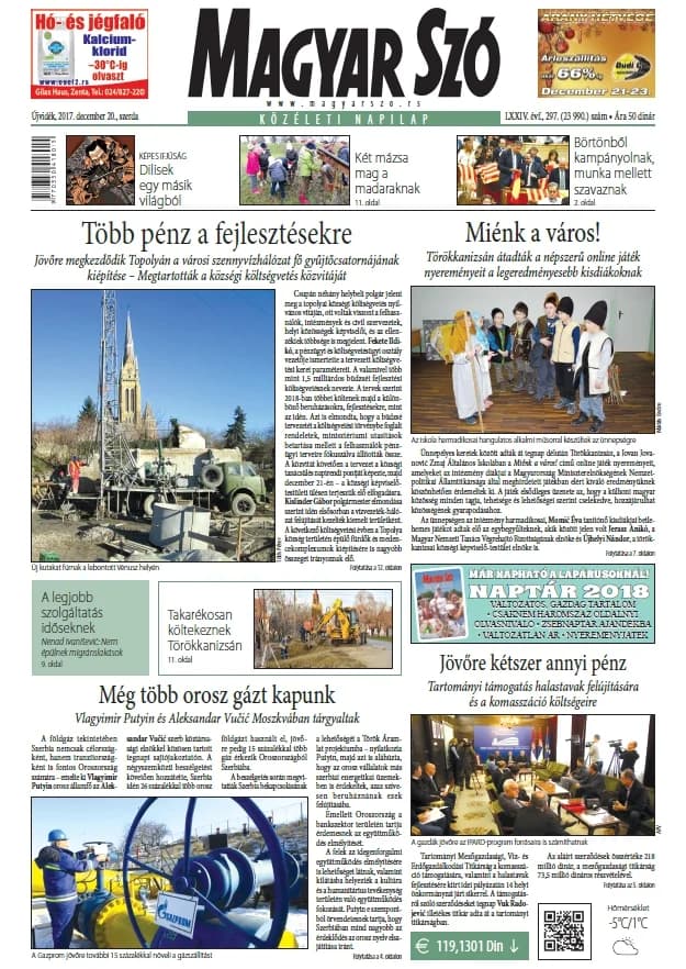 Magyar Szó, 74. évf. 2017. december 20. 297. sz. 1–16. oldal